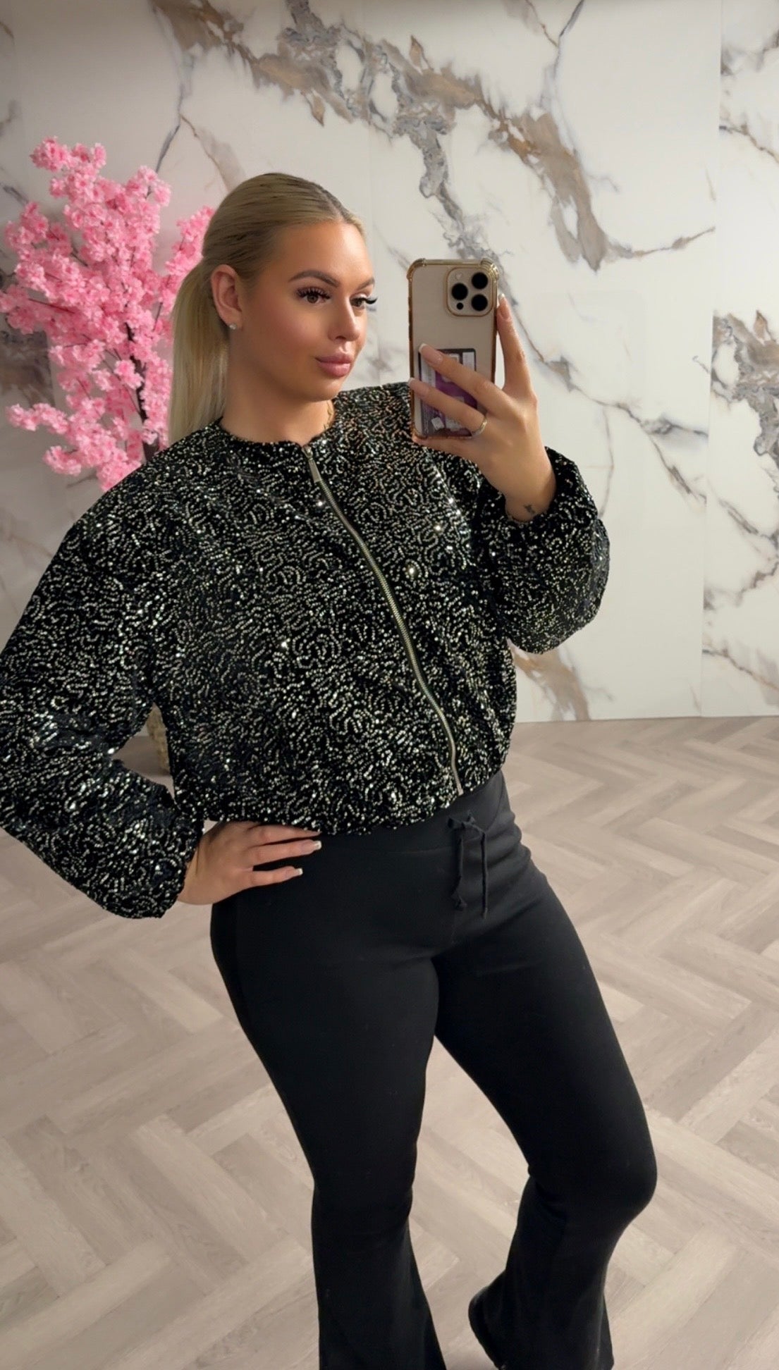 Glitter bomber jacket