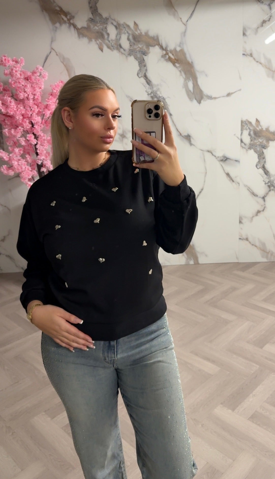 Golden Heart Sweater Black