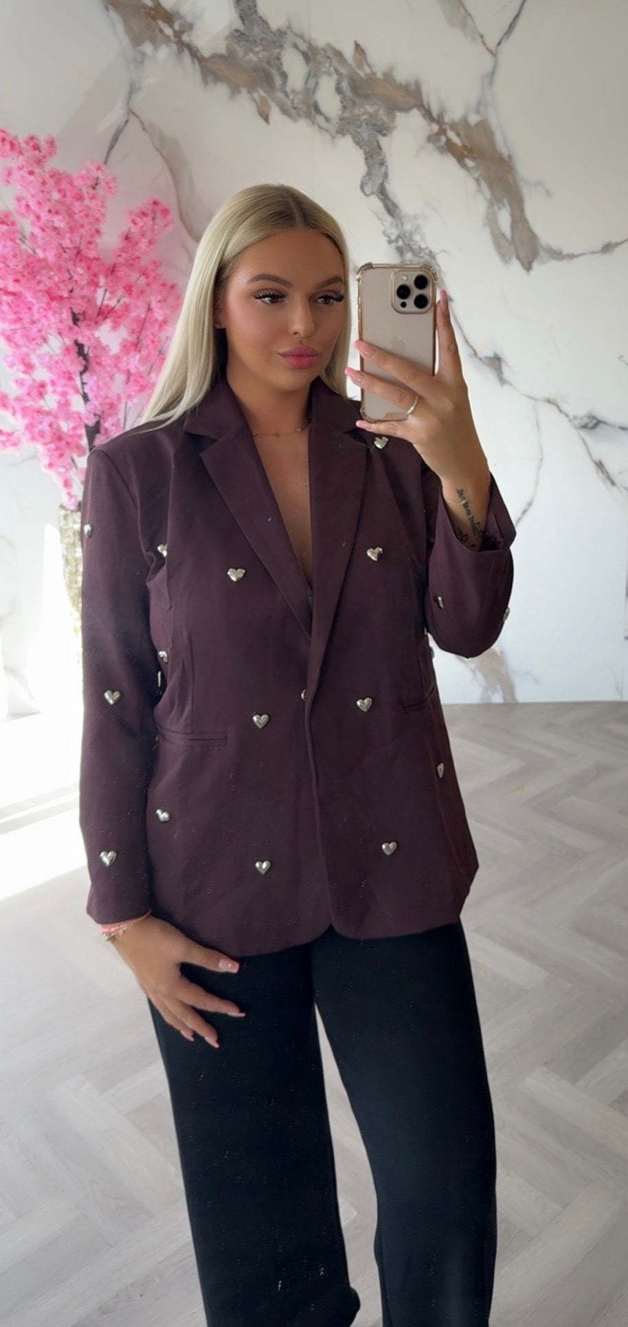 Oversized blazer Heart bordoux