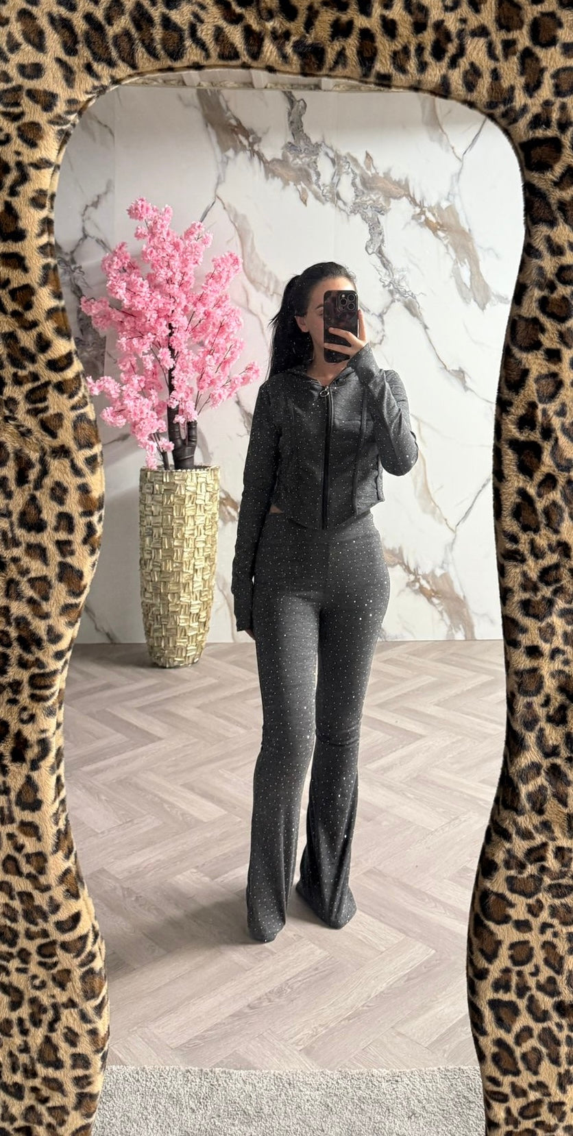 Glitter sport set grey