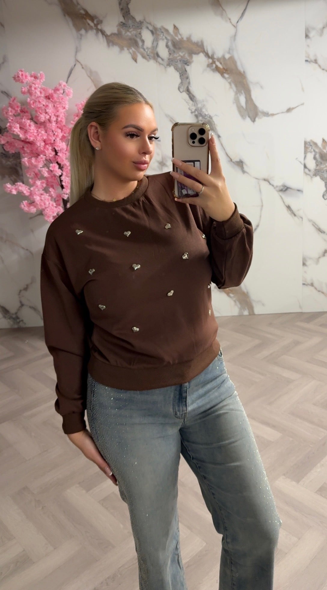 Golden heart Sweater Brown